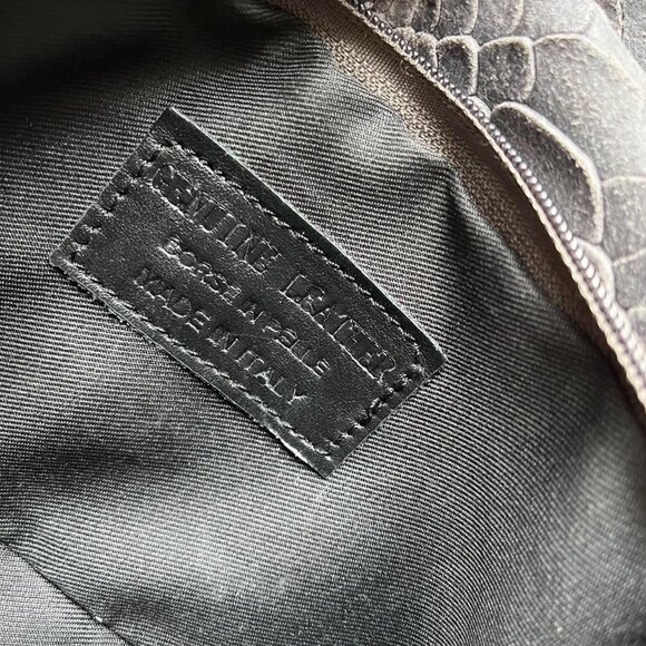 Vintage Borse in Pelle Genuine Leather Gray Snakeskin Print Crossbody Bag Grunge - Picture 5 of 7